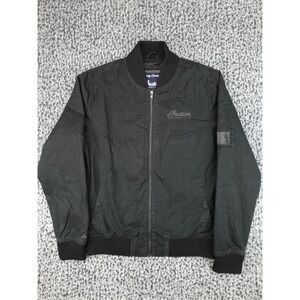 Indian Motorcycle Bomber Jacket Womens Size M Black Embroidered Utility Moto